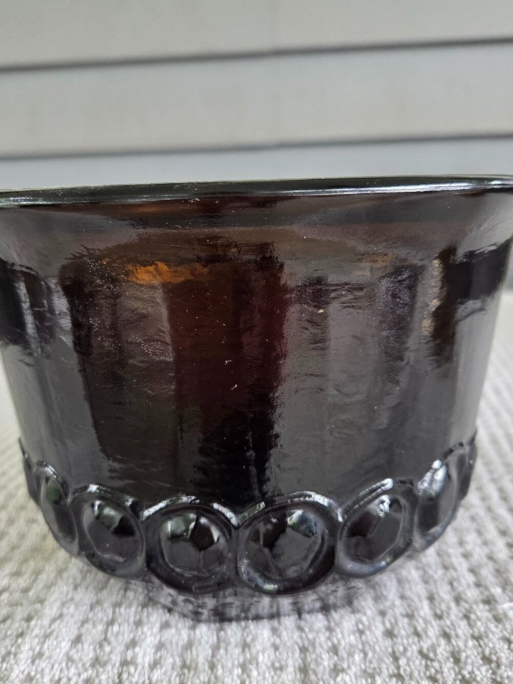Vintage Smoked Amber Franciscan Madeira Crystal Ice Bucket Wine Cooler No Lid